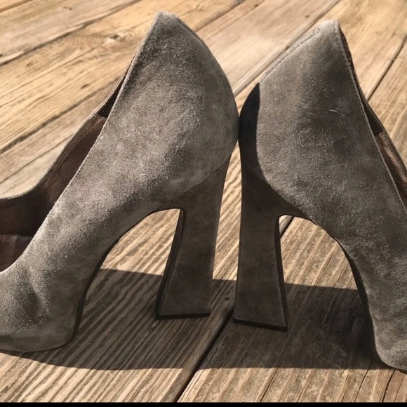 Jeffrey Campbell pumps  grey suede retro platform - Picture 8 of 8